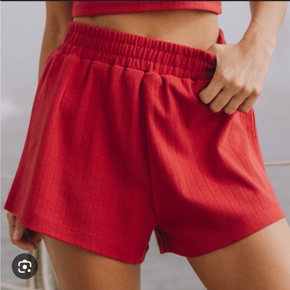 NWOT Daily Drills Pointelle Shorts Vintage Red XS/S